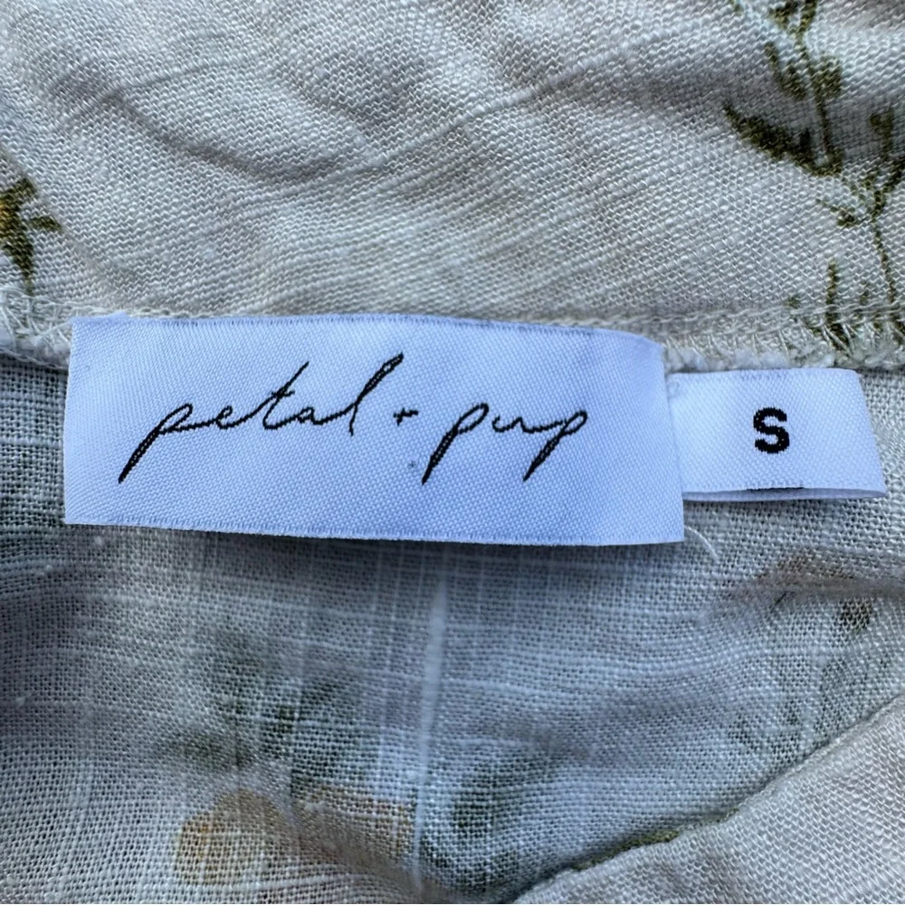 Petal & Pup Skirt Womens Small Cream Floral Midi Linen Blend Summer - Picture 10 of 12